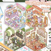 Furry Friends Town DIY 3D Scene Stickers — Lovely Miniature Town Scenes
